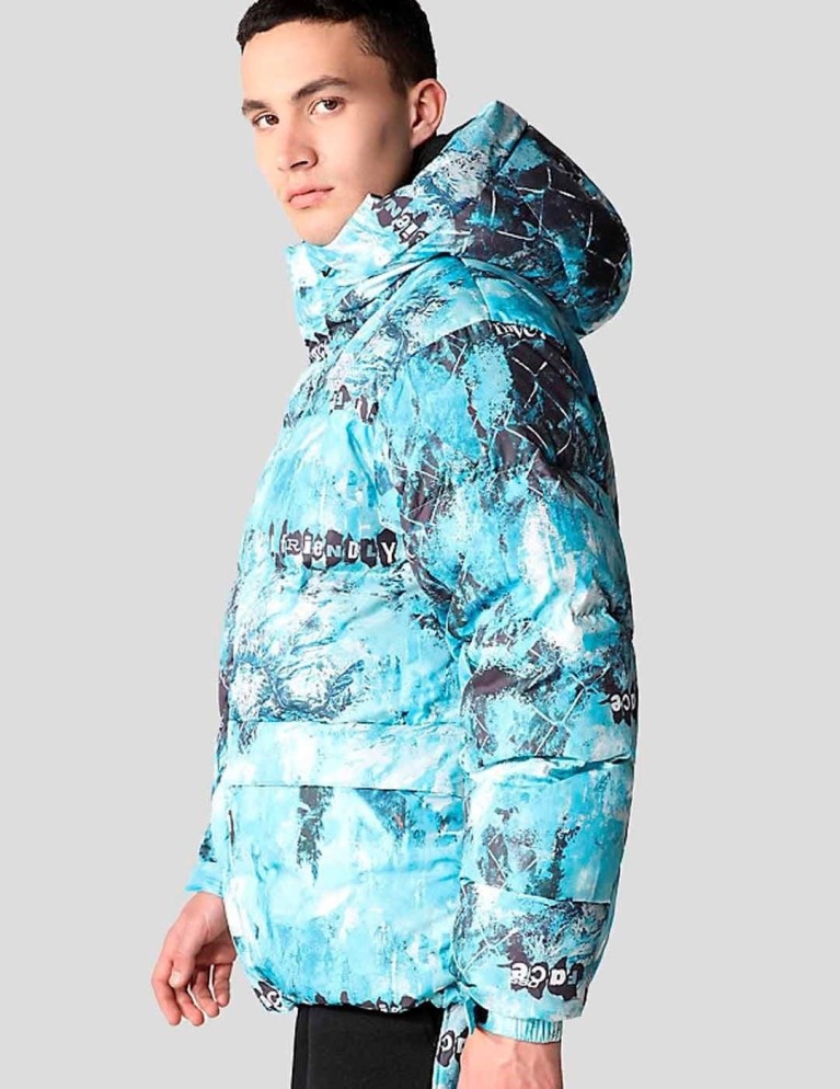 Caçadora THE NORTH FACE himalayan down print jacket norse blue cole navin never a face print
